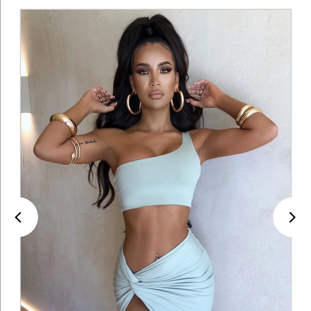 Babyboo Fashion One Shoulder Crop - Sage